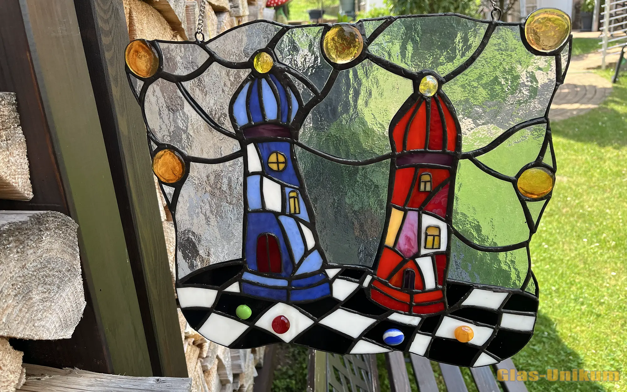 1 041 Farbenzug Koenig Dame   Fensterbild